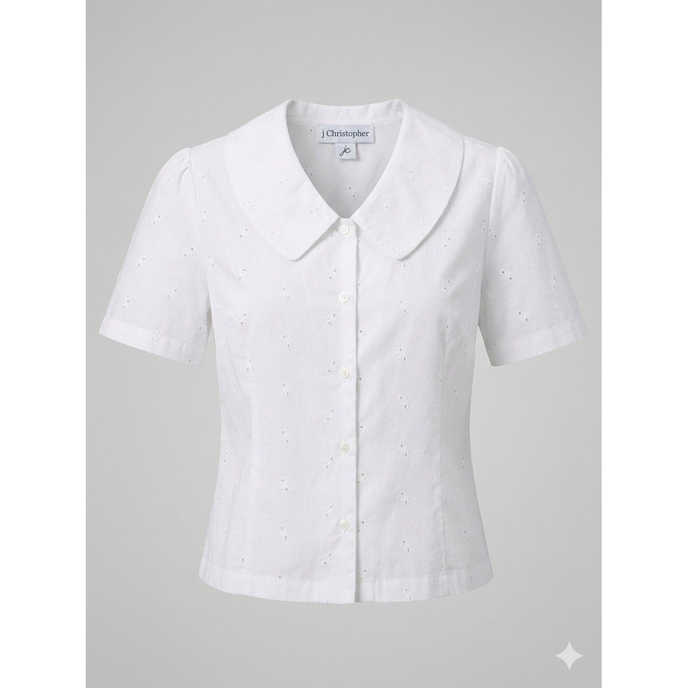 Vtg Coquette Top Eyelet Womens M Cottagecore Dainty Cotton Summer